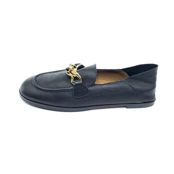 See by Chloe Mahe Chain Loafers Convertible Black Leather Womens EUR 40/US 10
